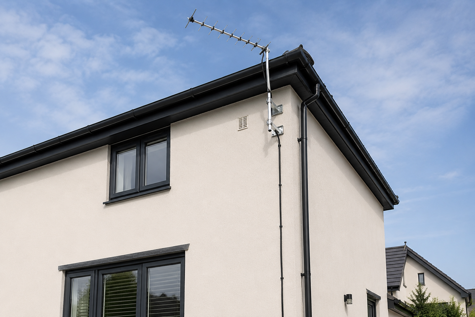 Modern property with TV aerial near Tamworth